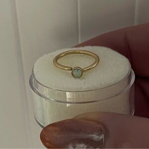 Body Gems Side Facing Bezel Ring with Opal